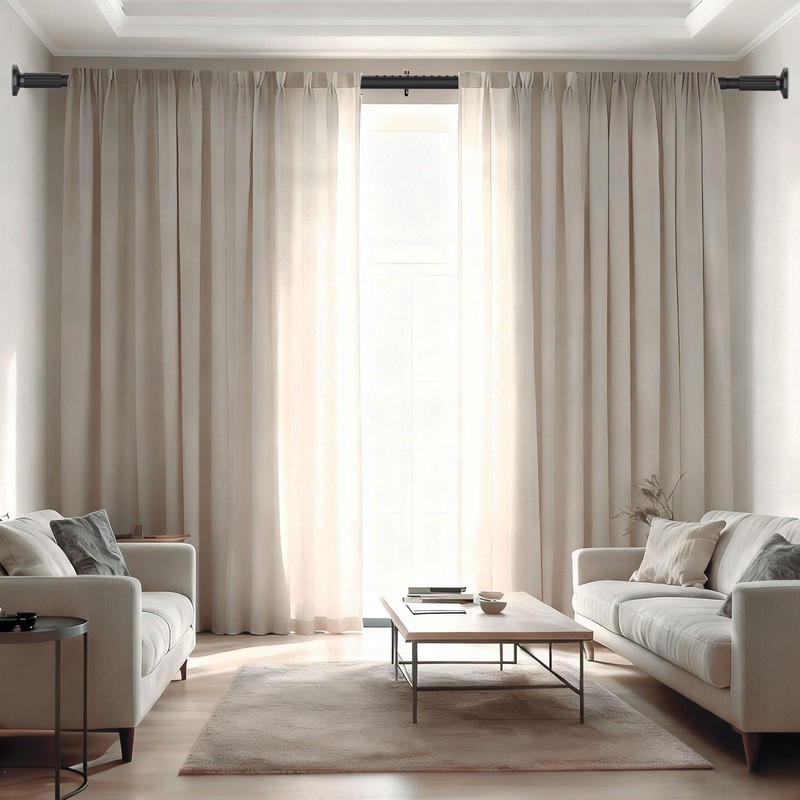 Tension Curtain Rod 51-166 Inch(4.25-13.83Ft), Extra Long Outdoor Tension Rod