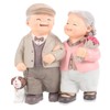 Veemoon Elderly Decorative Statue Resin Grandparents Statue Grandma Grandpa Statue