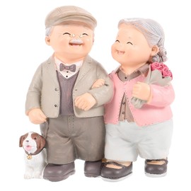 Veemoon Elderly Decorative Statue Resin Grandparents Statue Grandma Grandpa Statue For Anniversary Wedding Birthday Topper Party Decoration