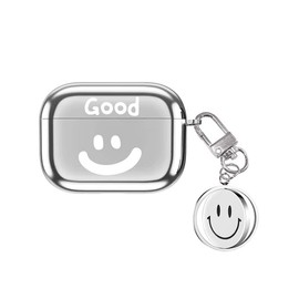 AirPods Pro 2 Case, 2023/2022, AirPods Pro 2 Case, Plating, TPU Material, Airpods Pro 2 Case, Smile, Cute, Character, Pattern, Cute, Stylish, Smile Pendant, Storage Case, Lightweight,