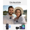 PQRQP 3 in 1 Microphone for iPhone/Android/Camera, Wireless Lavalier Microphone,