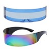 2 Pack Futuristic Cyclops Monoblock Shield Mirrored Sunglasses (2 Pack,