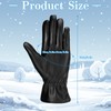 FRIUSATE Womens Leather Gloves Black Cashmere Lining Thick Ladies Leather