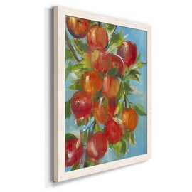 Renditions Gallery Wall Art, Home Décor, Abstract, Geometric, Cape Cod, Colonial, an Apple A Day- White Framed Canvas - 17X20