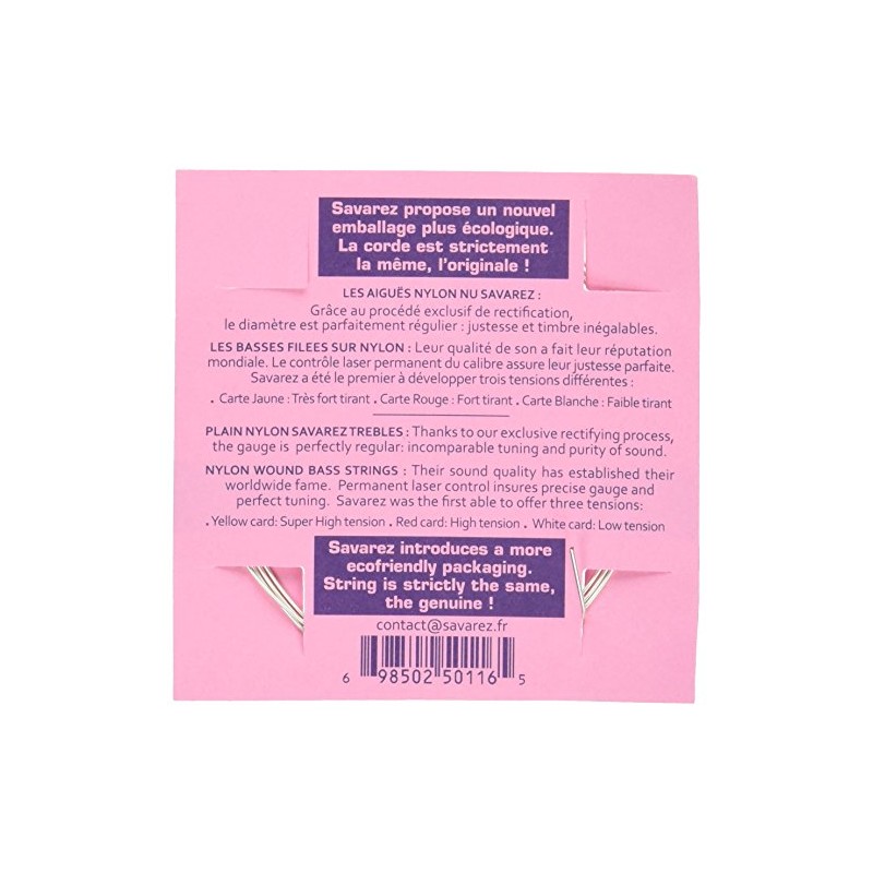 Savarez Strings 525R Bronze Classical Guitar Strings, Medium