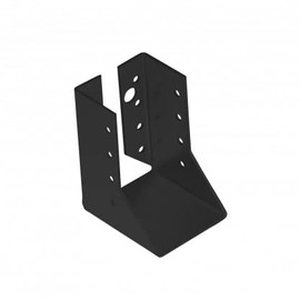 Gedotec Joist hanger with internal tabs made of steel, 1 piece beam support, black, 48 x 96 x 75 mm, post support, heavy duty angle connector, metal angle, 90 degree angle metal