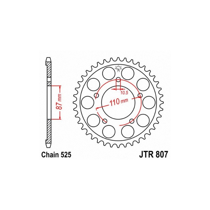 JT Sprockets JTR807.45 45T Steel Rear Sprocket