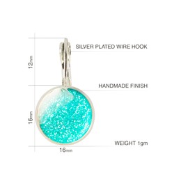 Fashion Small Sparkling Round Drop Earrings; Party Occasions Gifts Love for Women (Azure Blue Silver)