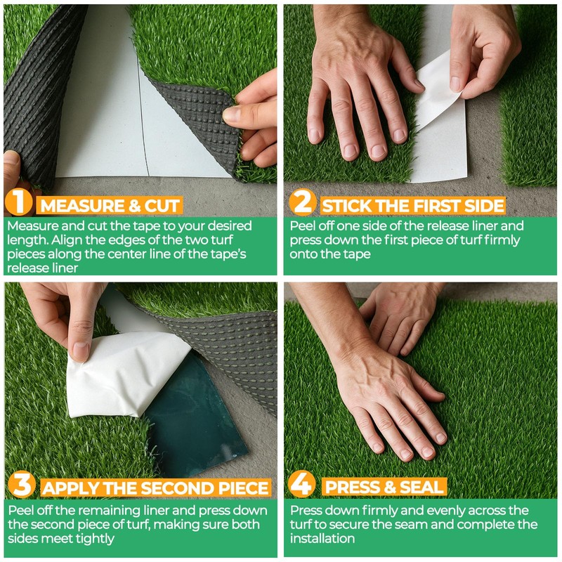 Valcora 12 Inch Artificial Grass Self-Adhesive Seaming Turf Tape with