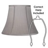 Pewter Gray Large Bell Lamp Shade 8" Top x 14"