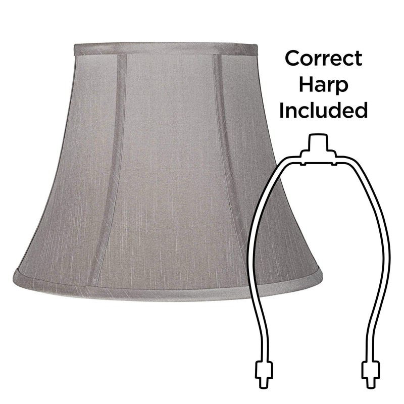 Pewter Gray Large Bell Lamp Shade 8" Top x 14"