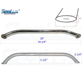 SeaLux Deluxe Elliptical 19 1/4 Inch Stainless Steel Boat Grab Rail/Handle/Handrail (18" Center to Center)