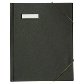 ELBA 100420824 Umlaufmappe für DINA A4 Dokumente mit Eckspannergummi und beschriftungsfenster aus Karton mit PVC-Folie veredelt in schwarz