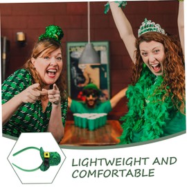 Mikinona Saint Patricks Day Decorative Headband 3D Hat Design Women's Headband for Party Festival Hair Decor Shamrock Accessory