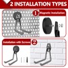 3-H Heavy Duty Magnet Garage Hooks 2 Pack, Extra Large