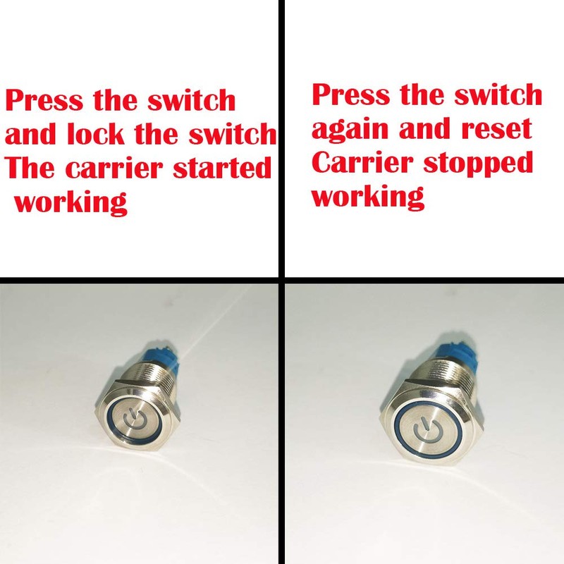 CESFONJER 2pcs Metal Latch Push Button Switch, Waterproof Toggle Switch