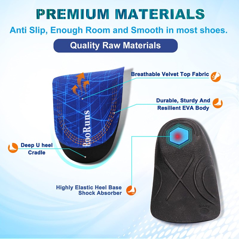RooRuns Plantilla de apoyo para fascitis plantar de 3/4, plantilla
