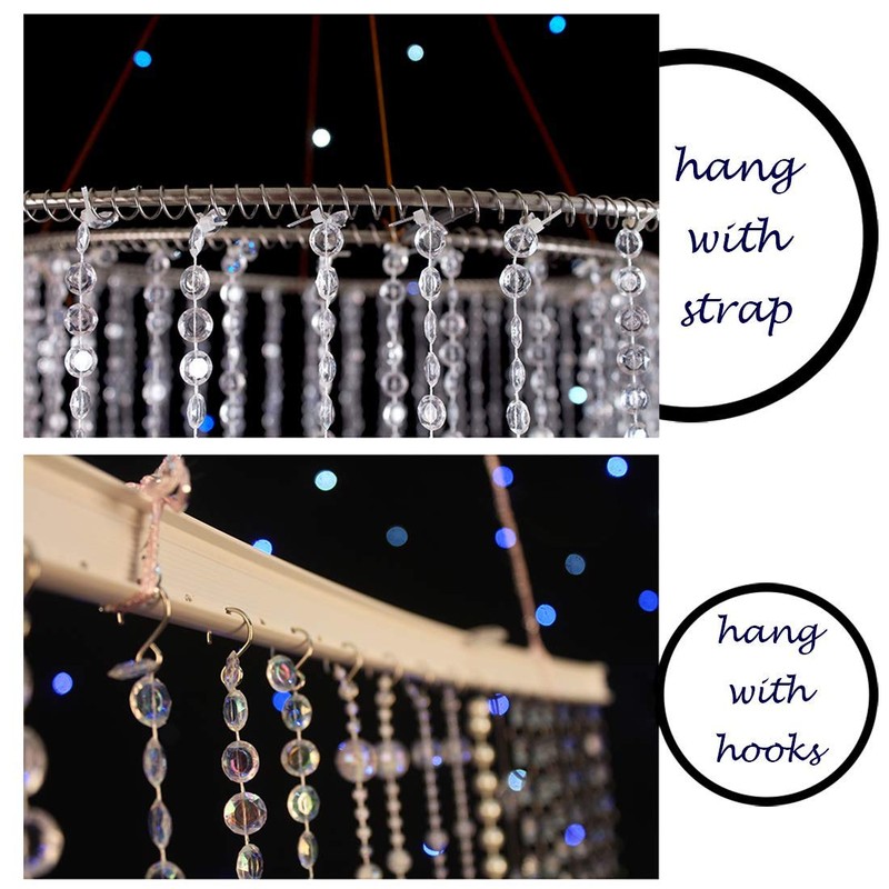 Tosnail 200 ft Crystal Beads String Beads Chain Garland Roll