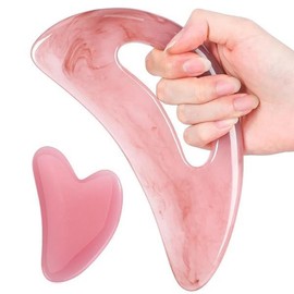 대형 Gua Sha 마사지 도구 근육 긁기 림프 배수 바디 조각 용 안티 셀룰 라이트 [02 Pink Set] Large Gua Sha Massage Tool Muscle Scraping Lymph Drainage Body Sculpting Anti-Cellulite [02 Pink Set]