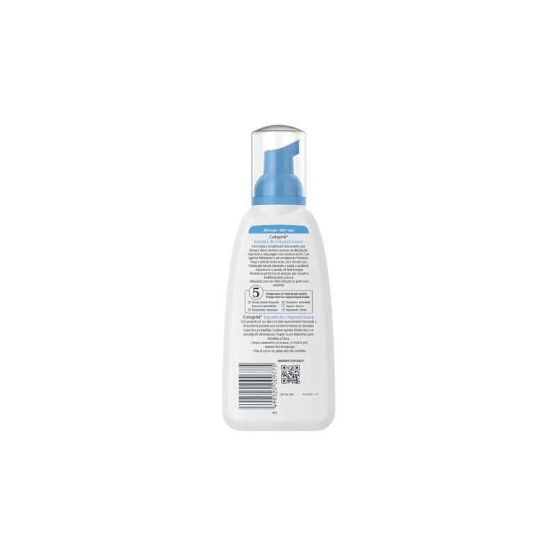 Cetaphil Espuma de Limpieza Facial Suave Glicerina Piel Sensible 236