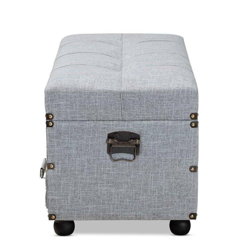 Baxton Studio Flynn Modern Transitional Grey Fabric Upholstered 2-Drawer Storage