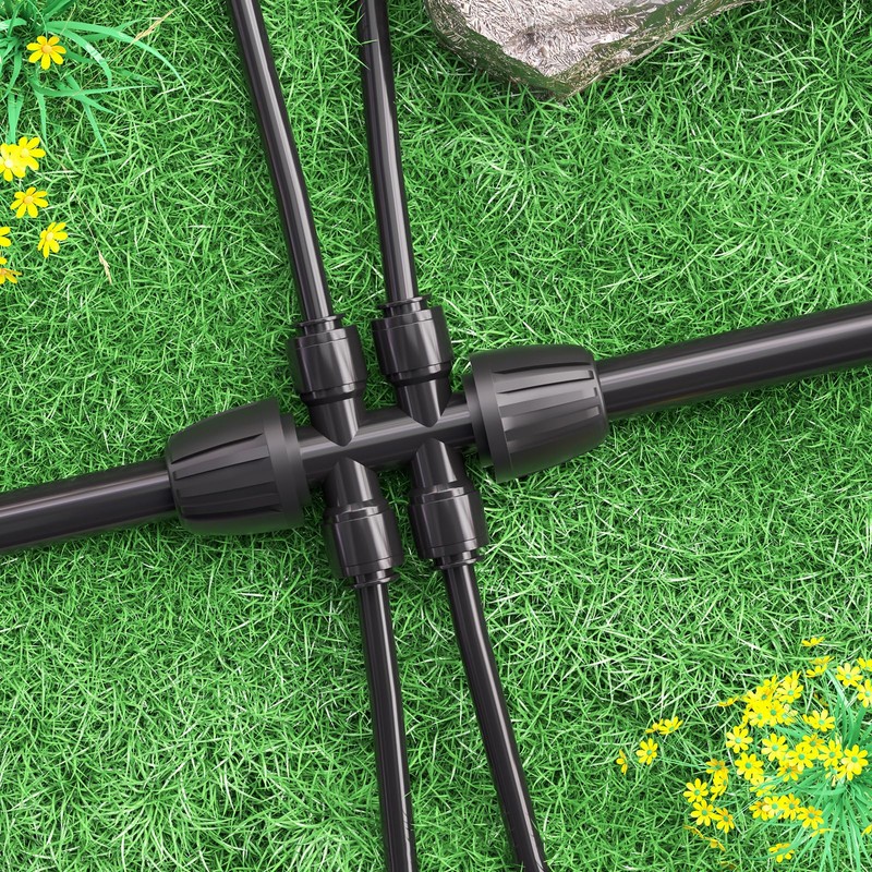 MIXC 4 Packs 1/2''to 1/4''Barbed Tee Quick Connector,Drip Irrigation Fittings