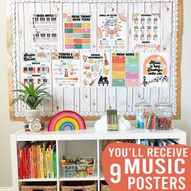 9 Retro Music Classroom Posters - Choir Posters, Solfege Poster, Music Bulletin Board Decorations, Music Posters For Classroom Education Posters, Music Classroom Decorations, Music Teacher Supplies