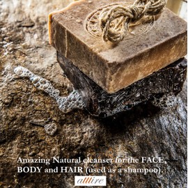 Essentials by atttire West African Black Soap |100% Organic|#1 Psoriasis, Acne, Eczema Treatment| For Face, Hair & Body| Anti-aging & Wrinkles properties| Guaranteed results (8 Ounce Bar)