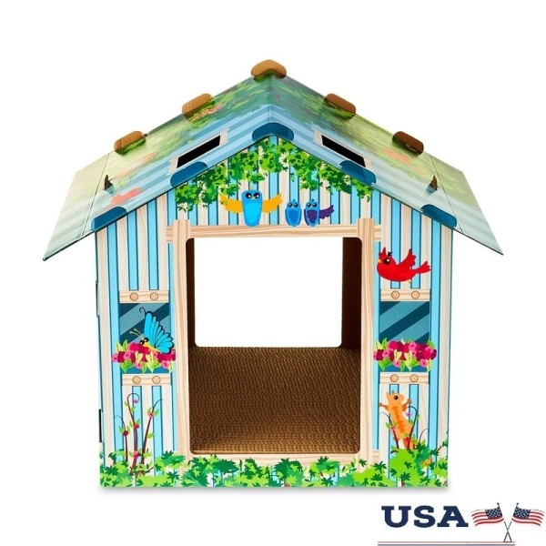 Unbranded Indoor Cat Scratching Pad Tree House Multi-Window Durable Corrugated