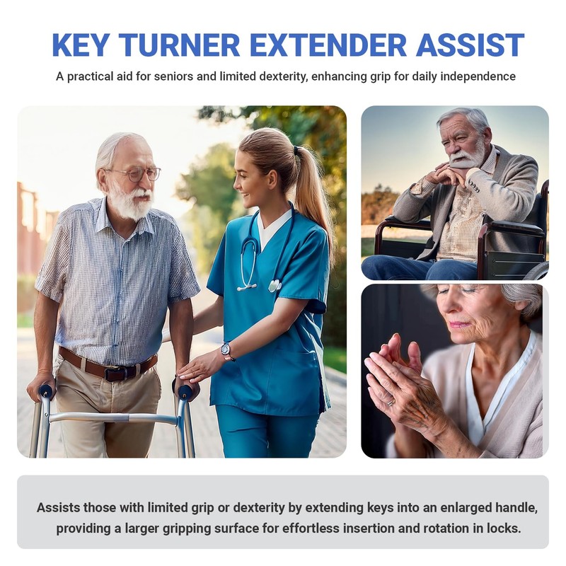 Key Turner Aid for People with Arthritis, FAMCHAINS Folding Key
