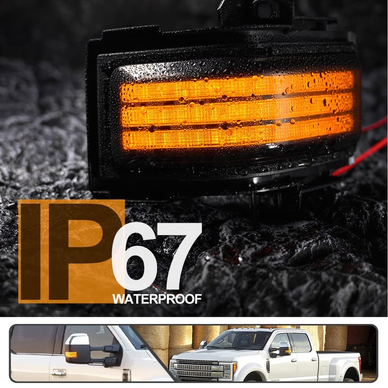 2Pcs Sequential LED Side Mirror Marker Light for Ford F150