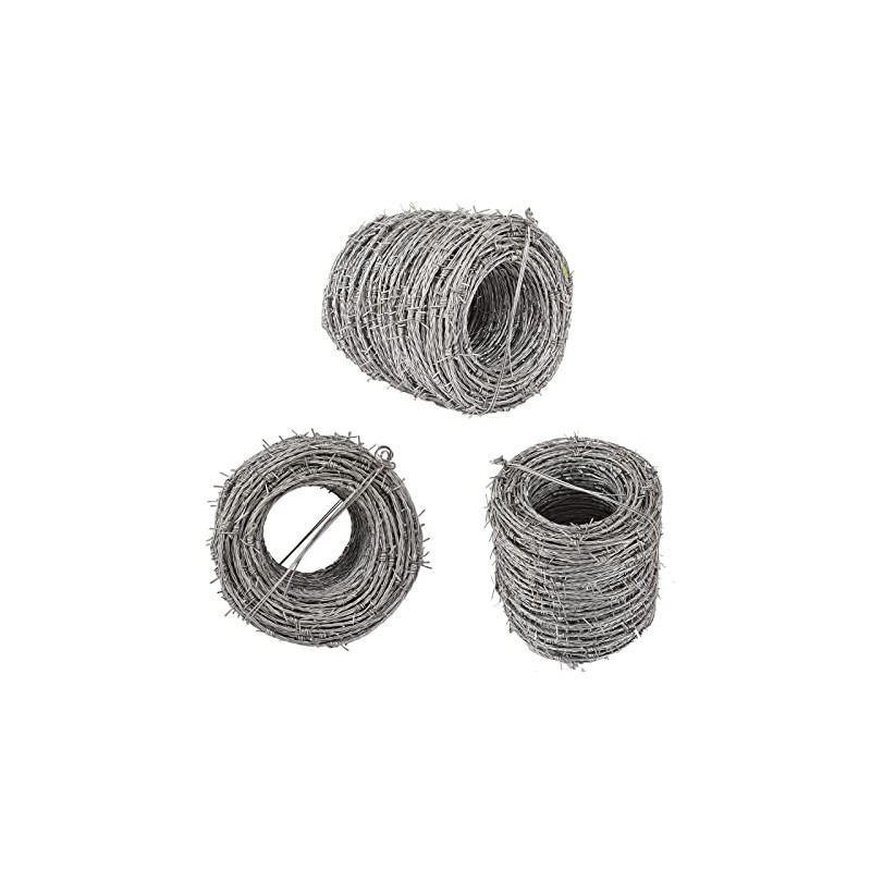 MOEUFFIR 328FT (100m) 16 Gauge 4 Point Barbed Wire Fence,