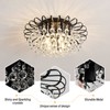 CVKASH Crystal Floral Chandelier 4-Light Antique Modern Black Flush Mount