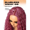 GORGIUS Burgundy Water Wave Lace Front Wigs Pre Cut Glueless