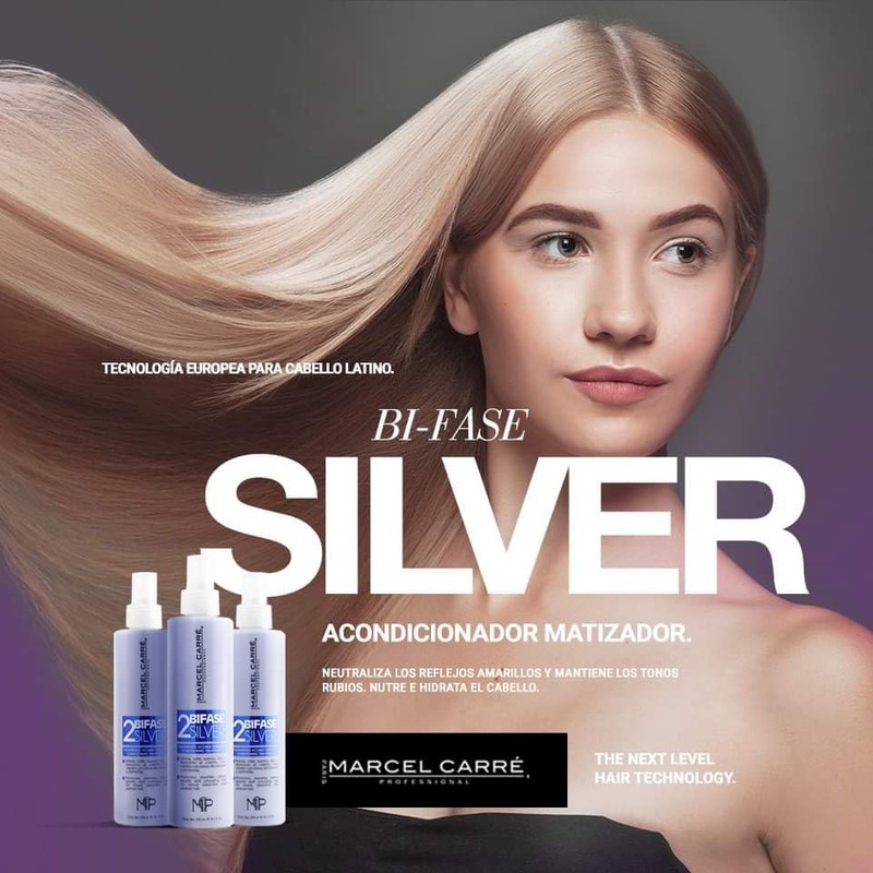 SHAMPOO SILVER 300ML Y BI FASE SILVER TRATAMIENTO ACONDICIONADOR MATIZADOR