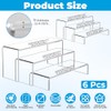 Pack of 4 Kitchen Organiser Shelves, Transparent Kitchen Cabinet Organiser,