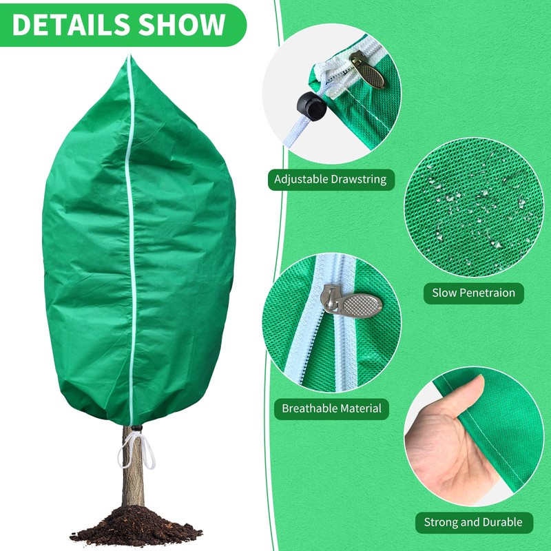 4 Pack Plant Covers Freeze Protection, 32''W x 48''H 2.5oz/yd²