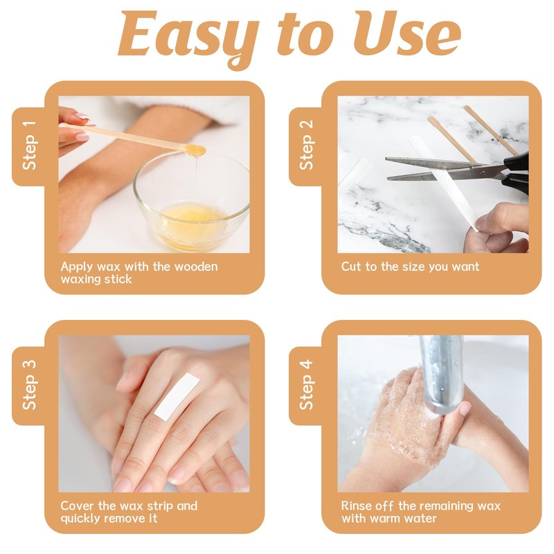 300 Pcs Eyebrow Wax Sticks and Strips Wax Applicator Sticks
