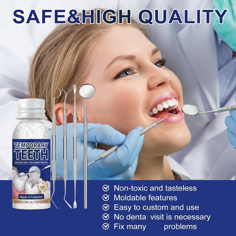 30ML Temporary Tooth Filling,Moldable False Teeth for Fixing,Temporary Tooth Repair