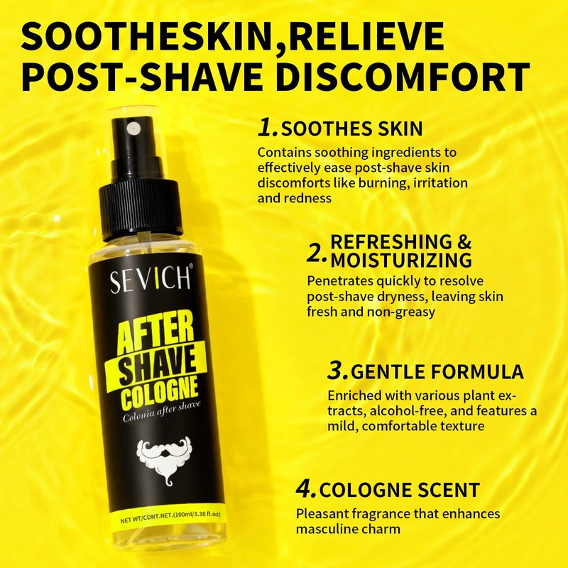 Aftershave for Men,Soothing Spray with Aloe Vera & Oat Extract,Refreshing