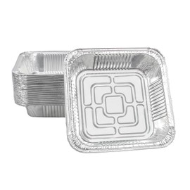 Non-Stick Disposable Air Fryer Aluminum Foil Liners Square 50PCS, Oil-Proof Aluminum Foil Tin Box Also for Steamer Basket Instant Pot Oven & Grill (6 * 6 Inch-Square)