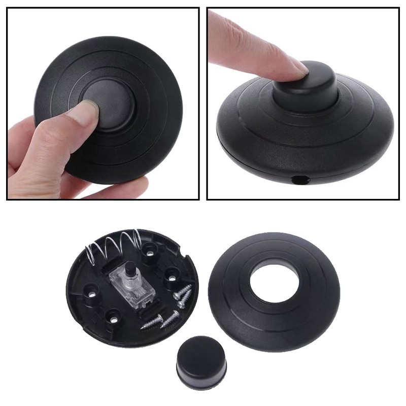2 Pcs In-Line Foot Press Switch Standard lamp Foot Switch