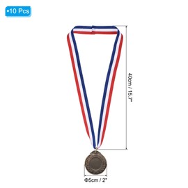PATIKIL Blank Award Medals, 10 Pack Bronze Award Medals with Neck Ribbon, Make Your Medals Kit, Winner Medals Prize for Sports Games Competitions
