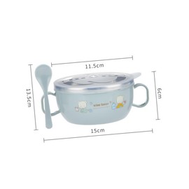 COLLBATH Stainless Steel Bowl Double Layer Insulated Rice Bowl Handle Easy to Clean