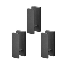 Yamazaki 1689 [Gypsum Board Tweezers & Wood Screws Included] Wall Hook Set of 3, Compatible with Gypsum Board Walls, Black, W 0.9 x D 1.2 x H 2.6 inches (2.4 x 3 x 6.5 cm) (per piece), Tower Wall