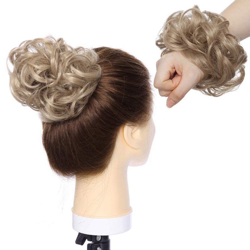 Messy Hair Bun Hair Scrunchies Extensions Curly Wavy Hairpiece Synthetic
