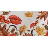 texpot Tablecloth 130 cm Round Autumn Leaves Cream White Beige