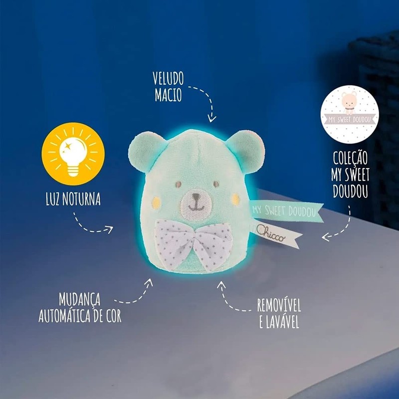 Chicco 00009602000000 Night Light Teddy Bear Dou Beige