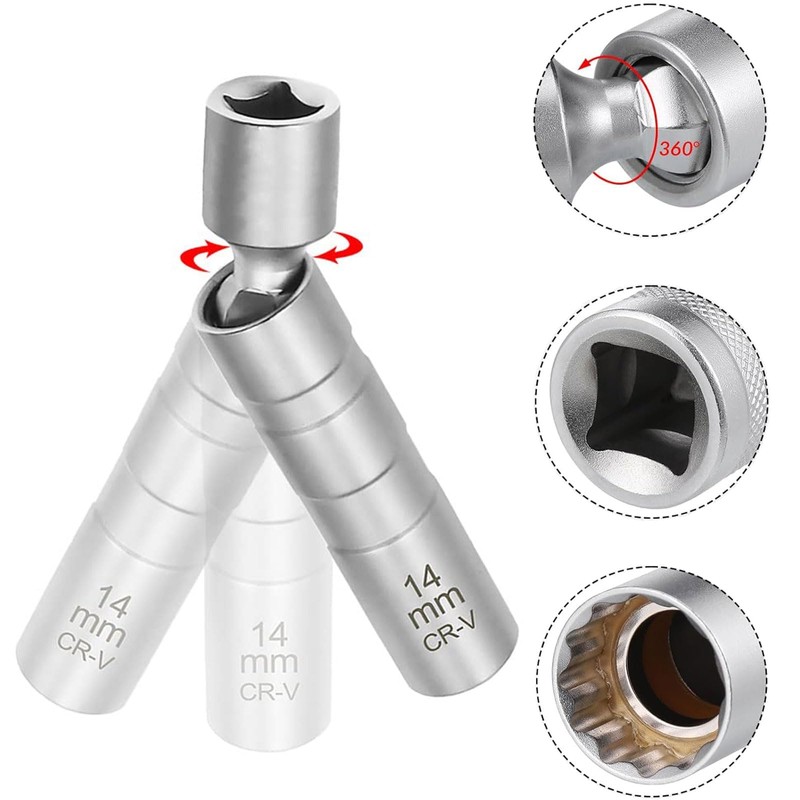 Tkxjry Spark Plug Sockets for Car Repair, Car Spark Plug