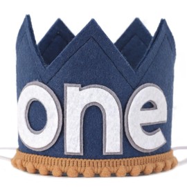 EPSEED Woodland Birthday Crown Hat - Woodland Boy Birthday Party Decoration, Wild One Birthday Boy, Wild One Birthday Outfit, Blue Felt Birthday Birthday Outfit (Woodland HAT)